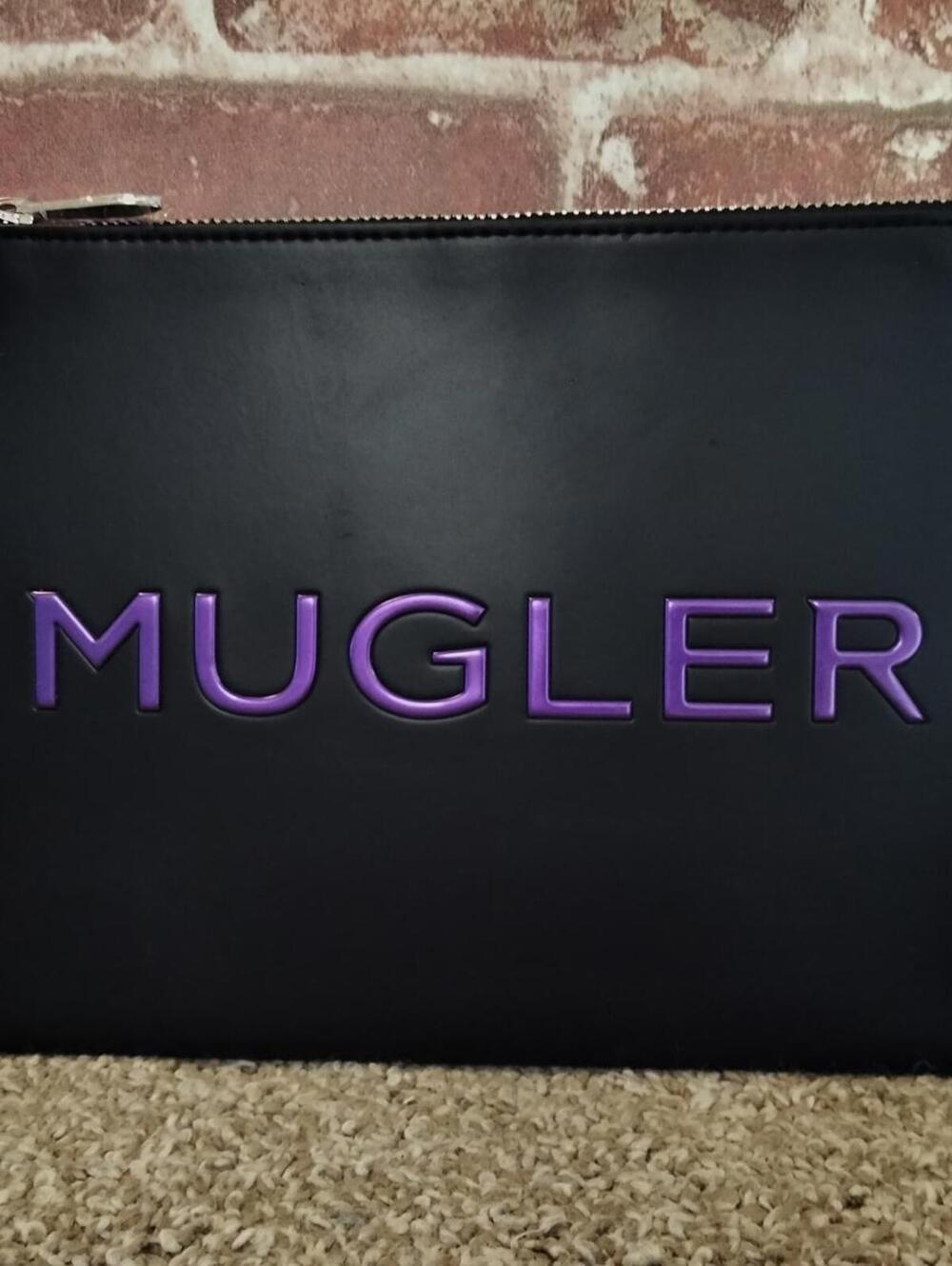 Mugler Fragrance Collection Black Purple Cosmetic Travel Pouch Bag